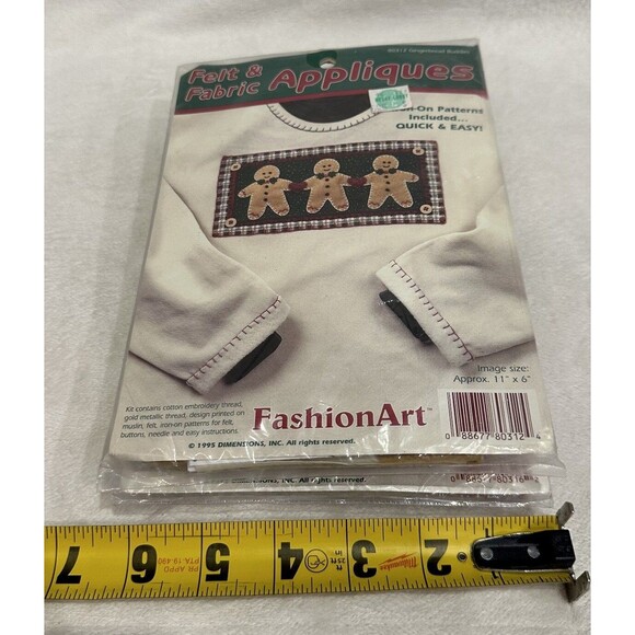 Vintage Christmas Felt Fabric Appliques Kit Gingerbread &Angel New Old Stock 95’ - Picture 6 of 6